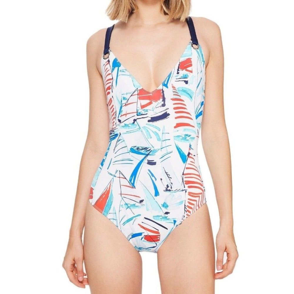 Ralph Lauren Yacht club shaping strappy One-Piece swimsuit Size 10